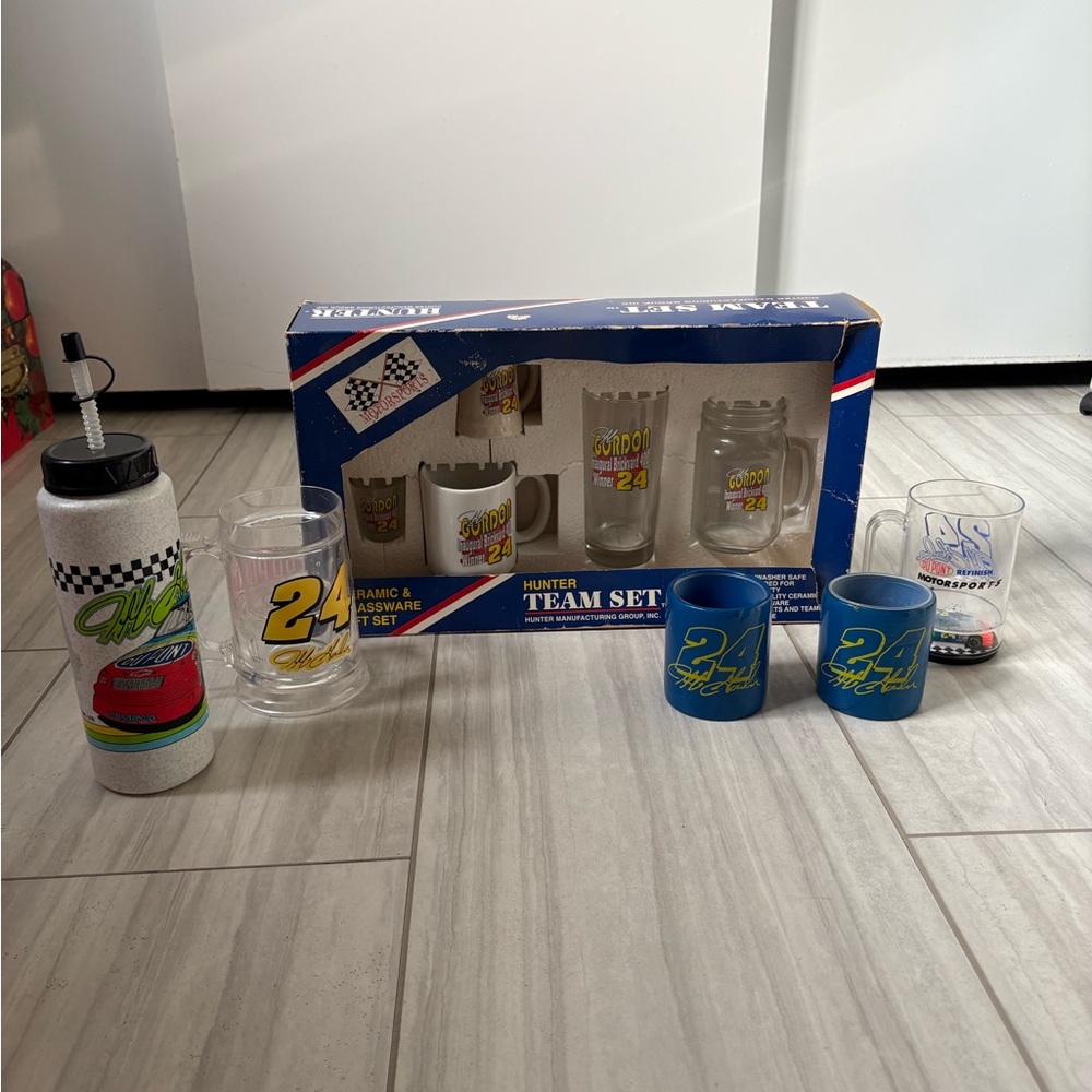 Vintage Jeff Gordon drink ware set